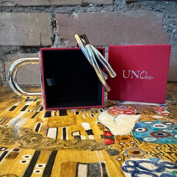 UNOde50 Triple Strand Leather & Silver Bracelet — Handmade in Spain - Picture 5 of 6